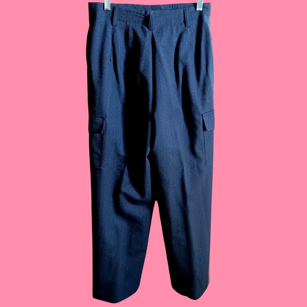 Talbots Womens Wool Cargo Pants Size 6 Woolmark Navy 26x28
